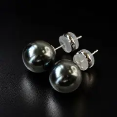上品 高級ブラックパール風ピアス 925シルバー 入学式 卒業式 冠婚葬祭 結婚のサムネイル