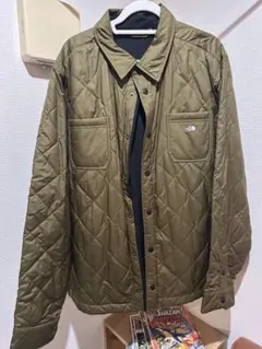 North face リバーシブル キルティングジャケット オリーブ/ブラック