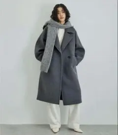 アダム エ ロペ　ウールボンディングロングコート