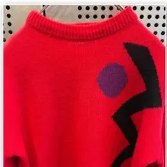 古着　ヴィンテージ　ニット　デザインニット　柄ニット　カラフル　派手　個性派