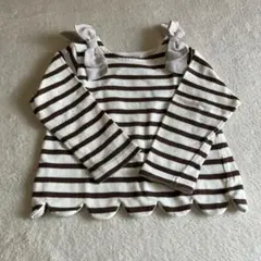 プティマイン　ボーダー　長袖　カットソー　90サイズ