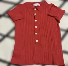 ♡美品♡ ROPE PICNIC 半袖 リブニット ポロシャツ レッド 38のサムネイル