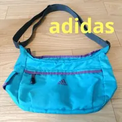 アディダス　ショルダーバッグ　ポシェット　ポーチ　青緑　ブルーグリーン