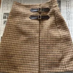 チェック柄タイトスカート（ベージュ系）INGNI