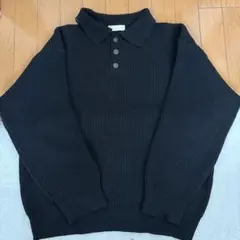 NOON AND DAWN ブラックポロネックセーター