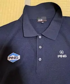 PING ゴルフシャツ メンズ ネイビー ボーダー柄 XXL - メルカリ