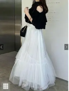 grl チュールアシメントリーティアードスカート　　　sm143