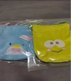 はぴだんぶい　ふわふわフェイス巾着　２点セット