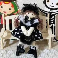 ハンドメイドドール カントリードール 女の子 魔女 バッグチャーム キーホルダー