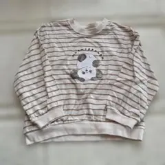テータテート　mopicoコラボ　パンダ　ボーダー　ロンT 110cm