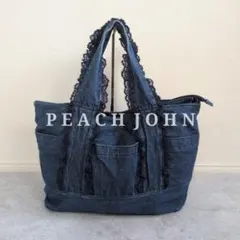 PEACH JOHN ピーチジョン デニム トートバッグ レースフリルのサムネイル