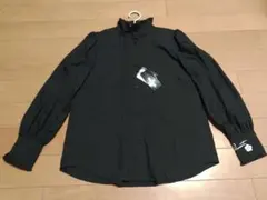 MARY QUANT フリル付き長袖シャツ ブラック