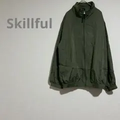【Skillful】LL カーキ ナイロンジャケット シンプル c1364