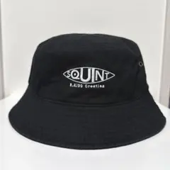 バケットハット オリジナルロゴ刺繍入り ブラック ユニセックス