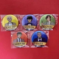 名探偵コナン　アニコナ展　缶バッジ　安室　松田　萩原　諸伏　伊達