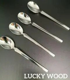 ラッキーウッドステンレス製スプーン 4本セットのサムネイル