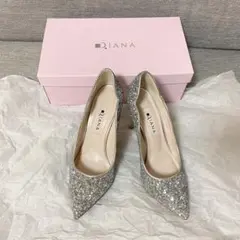 DIANA シルバーグリッターパンプス ブライダルシューズ