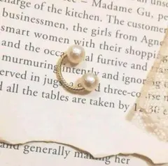 イヤーカフ　パール　コットンパール　ハンドメイド