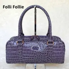 Folli Follie クロコ調型押 ハンドバッグ パープルのサムネイル
