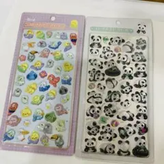 3Dクリスタルステッカー 鳥＆パンダ 2枚セット