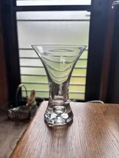 Daum France「クリスタルガラス フラワーベース」花瓶/傷あり/中古品
