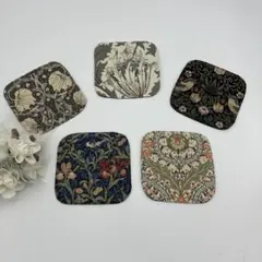 2546 ウィリアムモリス　コースター5枚組　ハンドメイド