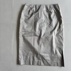 【アイシービー】膝丈タイトスカート　グレー　フォーマル　上品　無地（9）