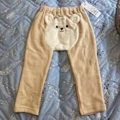 新品タグ付き 定価1,408円 動物柄フリースパンツ 100 くま 熊 ズボン