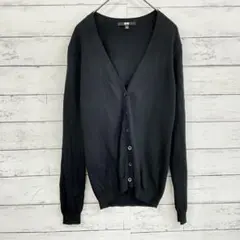 UNIQLO✨ カーディガン【M】スーピマコットン Vネック UVカット 黒色