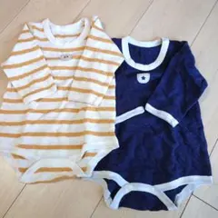 キルト長袖丸首ロンパース　80　未使用