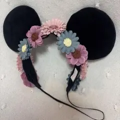 ディズニー ミニー カチューシャ ヘアバンド 花 ゴムタイプ