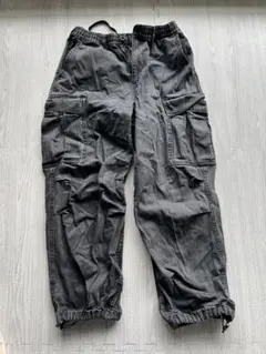 GU グレー スーパーワイドカーゴパンツ Lサイズ