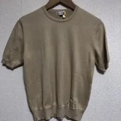 希少　美品　BURBERRYS 刺繍ロゴ　半袖　ニット　レディースM