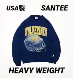 USA製 NCAA/ウルヴァリンズ/プリントスウェット/サンティー santee