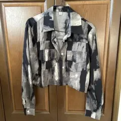 クロップドシャツ Mサイズ ブラック・グレー