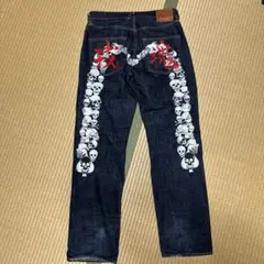 EVISU 大黒ドクロ刺繍デニムパンツ 32
