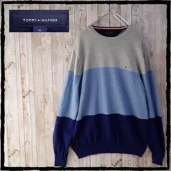 美品 TOMMY HILFIGER クルーネック 100％ コットンニット M
