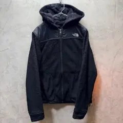 ノースフェイス 防寒 ボアフリースパーカー 切替 ブラック S 古着 毛玉等あり