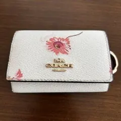 COACH コーチ 花柄 キーケース フローラル ホワイト 難あり