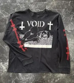 VOID DISCHORD ロンt ロングTシャツ 黒 古着 バイカー