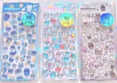 正規品 光るジュエルプチドロップシールセット 3枚セットぷくぷくあわわちゃん