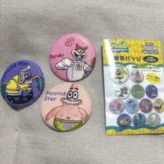 スポンジボブ　刺繍缶バッジ　3点セット　匿名配送