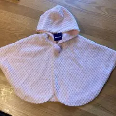 ★新品未使用★ミキハウスMIKI HOUSE フード付きボアポンチョ　80