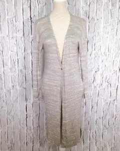 GU ジーユー❤ロングカーディガン　ニット　Lサイズ　グレー　スリット　ゆるダボ