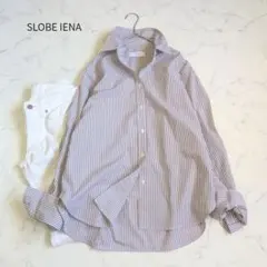 スローブイエナ ストライプ シャツ ハッピーカラーシャツ ブラウン 長袖のサムネイル