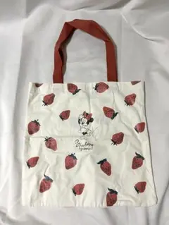 未使用品 ディズニーストア いちご柄 ミニー トートバッグ イチゴ ストロベリー