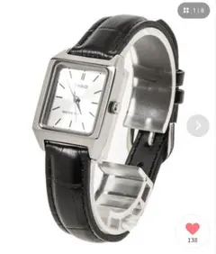 CASIO　クラシック　スクエア型　黒レザー　腕時計のサムネイル