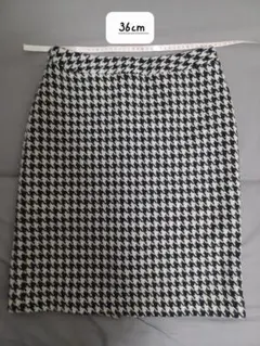 ハウンドトゥース スカート ひざ丈