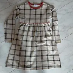 チェック柄 長袖ワンピース 130cm