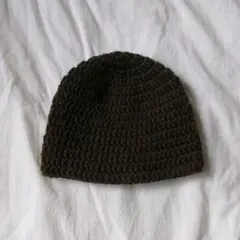 ニット帽/ビーニー/クラッシャーハット/Y2K/シンプル/ブラウン/茶色